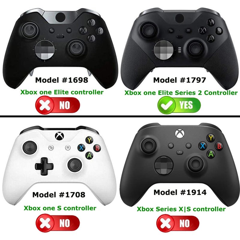 Deal4GO 2-Pack Short Concave Magnetic Analog Thumbstick Set Replacement for Xbox One Elite 2 Controller Standard Thumb Sticks Black (NOT FIT Elite 1698) - Image 2